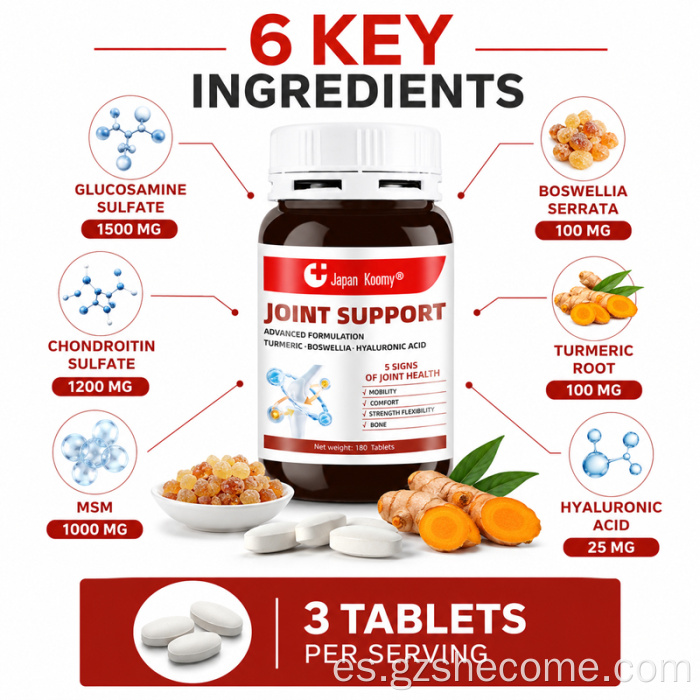 Shecome tabletas de soporte para articulaciones glucosamina condroitina